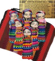 Worry Dolls 5ô2 6 + 1 grátis com bolsa de tecido Guatemala feita à mão