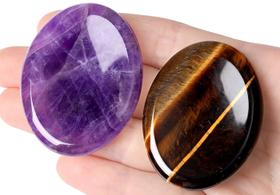 Worry Stone QINJIEJIE Tigers Eye Ametista 45x35x5mm 45-59g