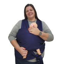 Wrap Sling Plus Size Canguru Transportador de Bebê 7 Metros GG - Azul Marinho - Mainha Baby