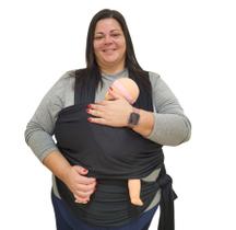 Wrap Sling Plus Size Canguru Transportador de Bebê 7 Metros GG - Preto - Mainha Baby