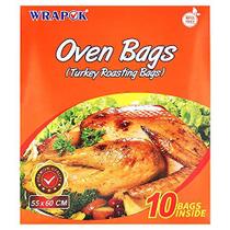 WRAPOK Forno Cooking Bags Large Size Turquia assando saco de cozimento para carnes presunto costelas aves frutos do mar, 21,6 x 23,6 polegadas - 10 sacos total (pacote de 1)