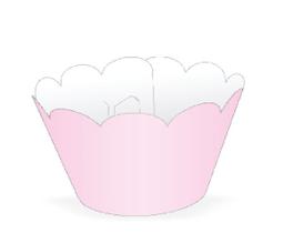 Wrapper Cupcake Tradicional - Rosa Claro - 5cm x 22cm - 12 unidades - Nc Toys