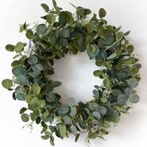 Wreath HomeKaren Eucalyptus 55cm, folhas verdes feitas à mão
