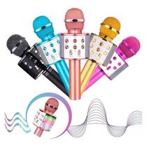 WS-858 - Microfone Infantil de Karaoke Microfone de Brinquedo Sem Fio Bluetooth