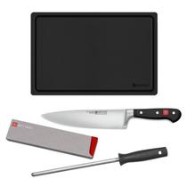 Wüsthof Starter Kit 4 Peças (Chef/Chaira/Protetor/Tábua) Classic 9755-9 Wüsthof Starter Kit 4 Peças (Chef/Chaira/Protetor/Tábua) Classic 9755-9