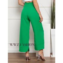 WWZ FASHION Calça Pantacourt 8437 em Tecido de Alfaiataria