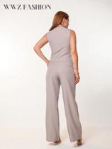 Wwz Fashion- Conjunto Feminino Calça e Colete Luis Twill 90802