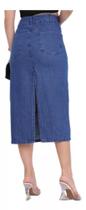 WWZ FASHION Saia Jeans Mid 5262 Com Fenda Estilosa
