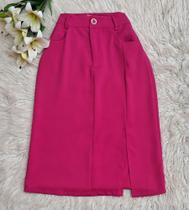 WWZ FASHION Saia Midi Alfaiataria Com Fenda Lateral 0125