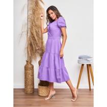 WWZ FASHION Vestido Midi Jeans Manga Princesa 7280