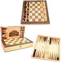 Xadrez e Gamão Estojo Tabuleiro Madeira Pequeno REF.: 25501 Xadrez e Gamão Estojo Tabuleiro Madeira Pequeno REF.: 25501