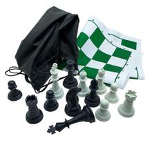Xadrez Oficial Rei 10Cm Tabuleiro Em Napa + Sacola De Tecido Xadrez Oficial Rei 10Cm Tabuleiro Em Napa + Sacola De Tecido