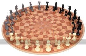 Xadrez para três jogadores: jogo de xadrez para 3 homens com tabuleiro e peças