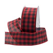 Xadrez quadriculado Ribbon Royal Imports Buffalo Checkered Christmas 2,5 cm Xadrez quadriculado Ribbon Royal Imports Buffalo Checkered Christmas 2,5 cm