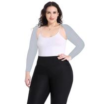 Xaile, mangas de braço, proteção solar plus size para mulheres, cinza