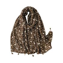Xale Boêmio Floral Com Franjas, Moda De Outono, Pashmina De Viscose Macia, Hijab Para Mulheres