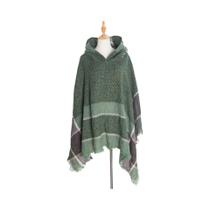 Xale Com Capuz Feminino Pulôver Capa Espinha De Peixe Padrão Primavera Outono Inverno Estilo Europeu