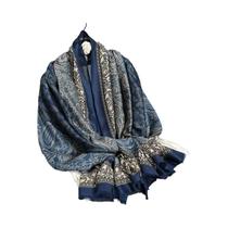 Xale De Algodão Paisley, Cachecol Quente De Inverno, Estola Feminina De Luxo Com Estampa De Outono