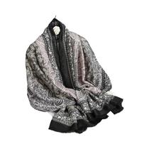 Xale De Algodão Paisley, Cachecol Quente De Inverno Feminino, Estampa De Design Outonal, Estola De