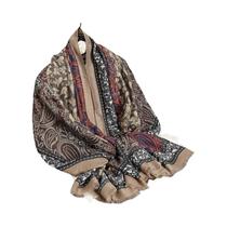 Xale De Algodão Paisley, Cachecol Quente De Inverno Feminino, Estampa De Design Outonal, Estola De