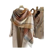 Xale De Cashmere Com Estampa De Plaid Quente, Poncho, Cachecol De Inverno, Cobertor Luxuoso, Xale De Cashmere Com Estampa De Plaid Quente, Poncho, Cachecol De Inverno, Cobertor Luxuoso,