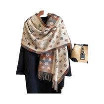 Xale De Cashmere Quente Para O Inverno Feminino, Estilo Nacional, Cobertor Grosso, Cachecol