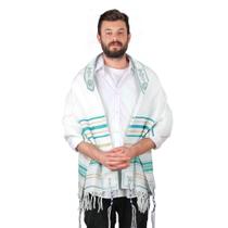 Xale de oração Halleluyah Messianic Talit 72x22cm com bolsa acrílica Xale de oração Halleluyah Messianic Talit 72x22cm com bolsa acrílica