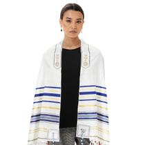 Xale de oração messiânico Tallit Halleluyah 72 x 56 cm com bolsa Xale de oração messiânico Tallit Halleluyah 72 x 56 cm com bolsa
