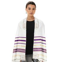 Xale de oração Tallit Halleluyah 183x56cm com bolsa