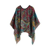 Xale De Seda Quadrado De 110cm Moda Feminina De Verão Estampa Protetora Solar Confortável Poncho