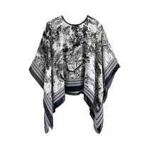Xale De Seda Quadrado De 110cm Moda Feminina De Verão Estampa Protetora Solar Confortável Poncho