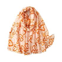 Xale De Viscose, Algodão E Linho Com Estampa De Coração Rosa, Pashmina, Hijab, Com Franjas. Xale De Viscose, Algodão E Linho Com Estampa De Coração Rosa, Pashmina, Hijab, Com Franjas.