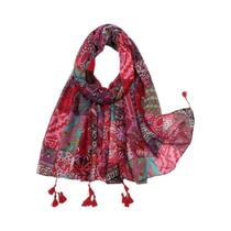 Xale Elegante De Algodão Viscose Com Estampa Floral E Franjas Para Mulheres, Lenço Longo De Praia Xale Elegante De Algodão Viscose Com Estampa Floral E Franjas Para Mulheres, Lenço Longo De Praia