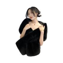 Xale Elegante De Pele Sintética De Raposa Para Mulheres, Pashmina Quente De Inverno, Cachecol