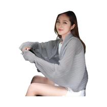 Xale Feminino De Chiffon Sólido Com Babados Em Relevo Para Proteção Solar Ao Ar Livre