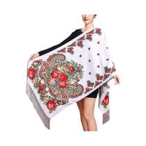 Xale Feminino De Inverno Em Pashmina 2024: Lenço Estampado De Designer Com Flores, Quente, Para