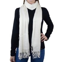 Xale Feminino Pashimina Viscose Lisa com Franja 70x180 cm Creme kora - 033419 Xale Feminino Pashimina Viscose Lisa com Franja 70x180 cm Creme kora - 033419