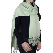 Xale Feminino Pashimina Viscose Liso 180x70 cm Verde - 1053 Xale Feminino Pashimina Viscose Liso 180x70 cm Verde - 1053
