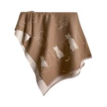 Xale Feminino Quente Com Estampa De Gatos Em Falso Cashmere, Versátil Para Proteção Do Pescoço No