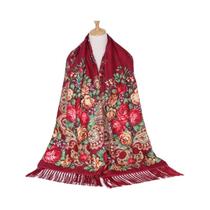 Xale Floral Vintage Feminino De Marca De Luxo, Quente Para Outono E Inverno, Lenço Com Franjas