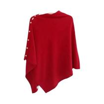 Xale Grande De Tricô Feminino Moda Primavera Outono Versátil Capa Com Fivela Diagonal