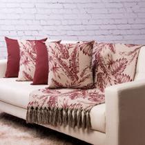 Xale Manta para sofá Jaccard com franjas 1,40x1,80 + 4 capas Tropical - decorame