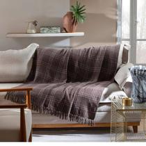 Xale Manta para Sofá Xadrez Rústico 1,50x1,30m Jolitex