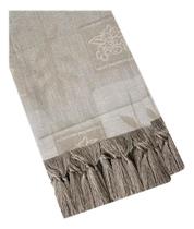 Xale Manta Sofá Jacquard Medalh Patchwork 72 Cinza / Off