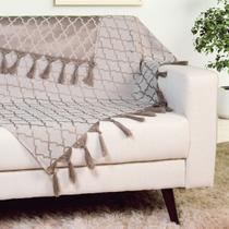 Xale para sofá em Jacquard cinza geométrico 1,40x1,80