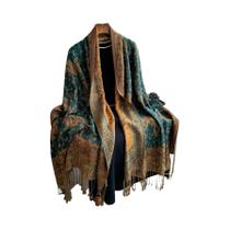 Xale Pashmina De Cashmere Com Estampa Paisley Boêmia Para Mulheres 70x190cm Com Franjas Clássicas