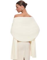 Xale PULI Pashmina Branco Marfim 200x65cm Inverno Quente Xale PULI Pashmina Branco Marfim 200x65cm Inverno Quente