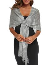 Xale Rheane Silver 160x45cm Sparkly Wrap Evening