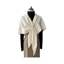 Xale Triangular De Tricô Grosso E Quente Para Mulheres, Protetor De Pescoço Para Outono E Inverno