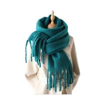 Xales E Echarpes Femininos De Inverno Quentes E Grossos, Cor Sólida, Pashmina, Hijab, Estolas Com